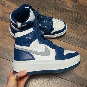 Nike Air Jordan 1 Elevate high sneakers in gray and blue, 5.5
